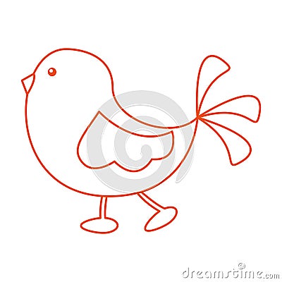 Cute little bird walking Vector Illustration