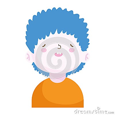 Cute little boy character portrait, children Vector Illustration