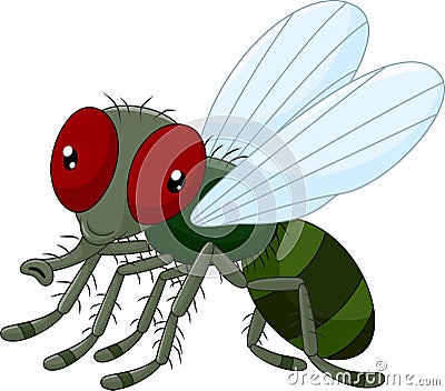 Cute little cartoon flies Vector Illustration