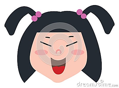 Cute little chinese girl Vector Illustration