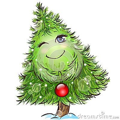 Cute little christmas tree Vector Illustration