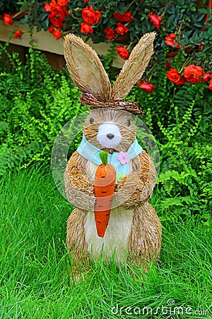 Cute little easter bunny easter display Stock Photo