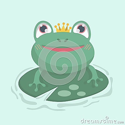 Cute little frog. Vector Illustration