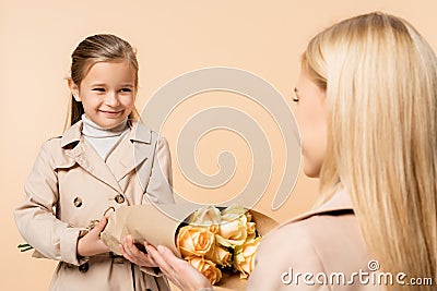 cute little girl with blonde mother Stock Photo