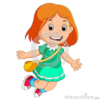 Cute little girl Vector Illustration