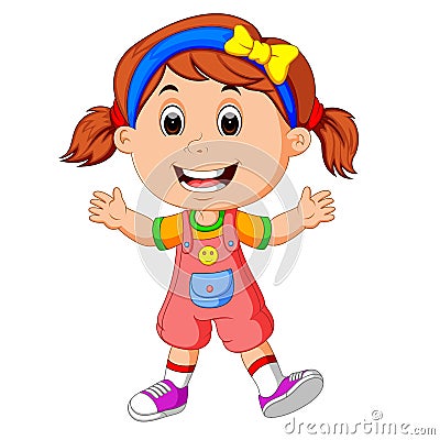 Cute little girl Vector Illustration