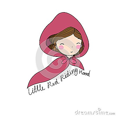 A cute little girl. Red Riding Hood fairy tale. Vector Illustration