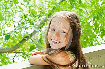 Cute little girl shone with happiness Stock Photo