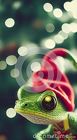 Cute little green lizard Stock Photo