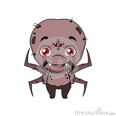 Cute Halloween spider illustration Vector Illustration