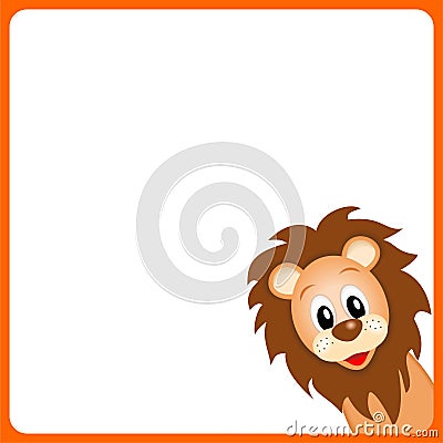 Cute little lion on white background Vector Illustration