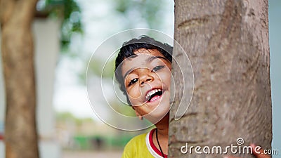 Cute little making fun and playing at home. Childhood concept Stock Photo