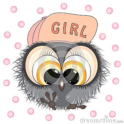 Cute little owl. cartoon vector illustration. Vector Illustration