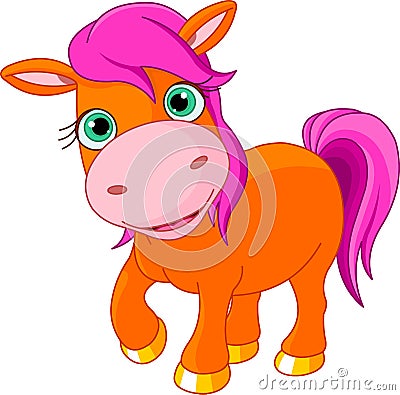 Cute little pony Vector Illustration