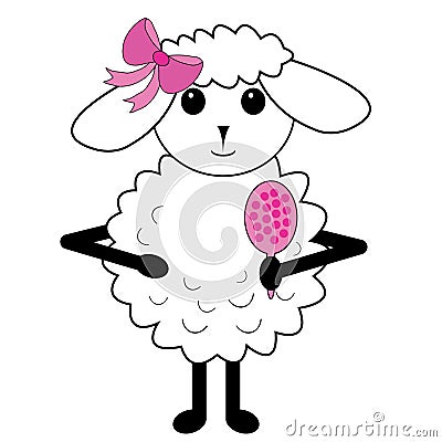 Cute little sheep illustration Vector Illustration