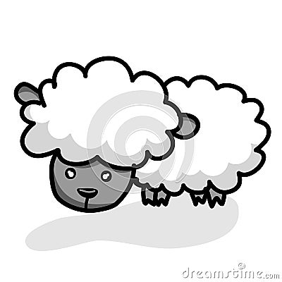 Cute little Sheep Vector Illustration