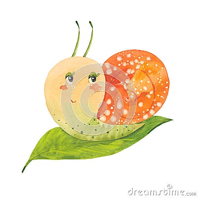 Cute little snail Cartoon Illustration