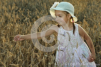 Cute little standing girl Stock Photo