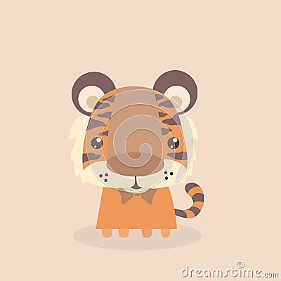 Cute little tiger. Vector Illustration