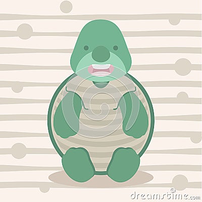 Cute little turtle kids t shirt design and poster Vector Illustration