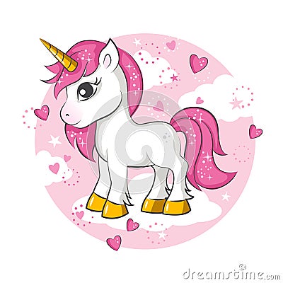 Cute little unicorn. Vector Illustration