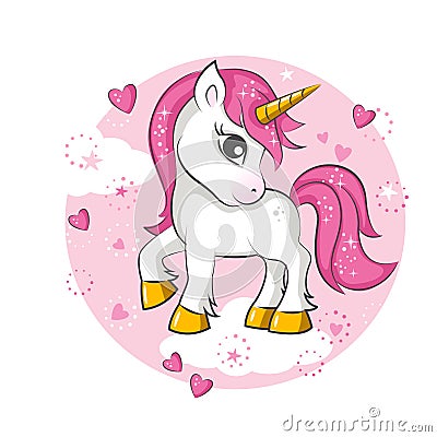 Cute little unicorn. Vector Illustration