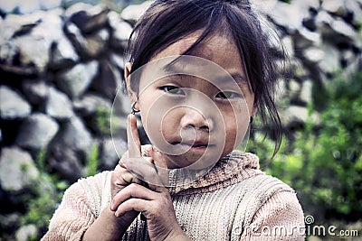 Cute little Vietnamese girl Editorial Stock Photo