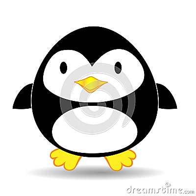 Cute looking penguin standing alone Vector Illustration