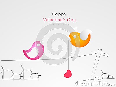 Cute love bird for Happy Valentines Day celebration. Stock Photo