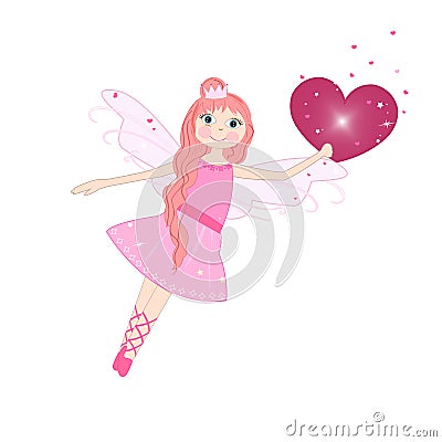 Cute love fairy tale vector background Vector Illustration