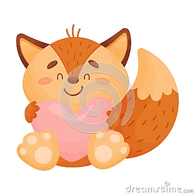 Cute love foxes. Vector illustration on white background. Vector Illustration