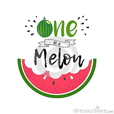 One in a melon girl Vector Illustration