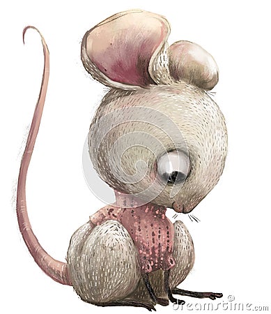 Cute lovely cartoon mouse Cartoon Illustration
