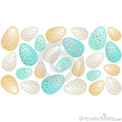 Cute luxury Easter background with dotted eggs Vector Illustration