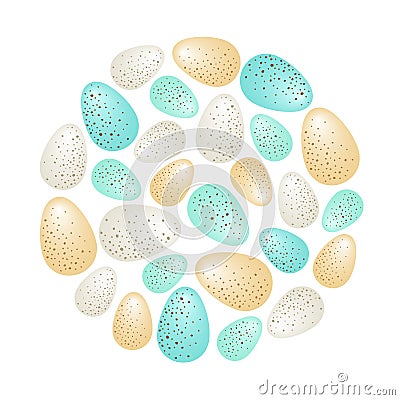 Cute luxury Easter background with dotted eggs Vector Illustration