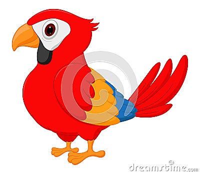 Cute Macaw bird cartoon Vector Illustration