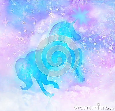 Cute magic unicorn Stock Photo