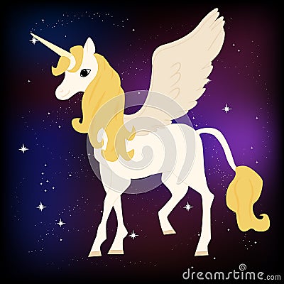 Cute magical unicorn,sweet kids graphics for t-shirts Vector Illustration