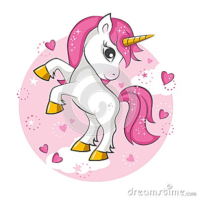 Cute little unicorn. Vector Illustration