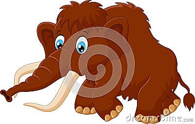 Cute mammoth cartoon Vector Illustration