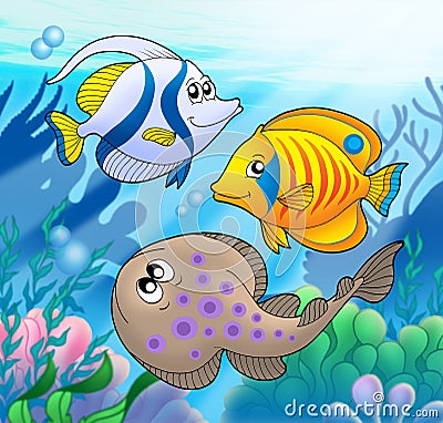 Cute marine animals 2 Cartoon Illustration