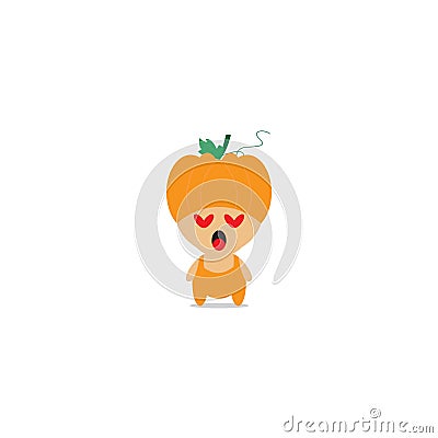 Cute mascot pumpkin character vektor design Stock Photo