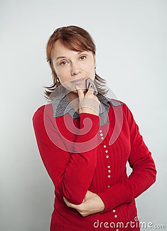 Cute mature woman businesswoman portrait Stock Photo