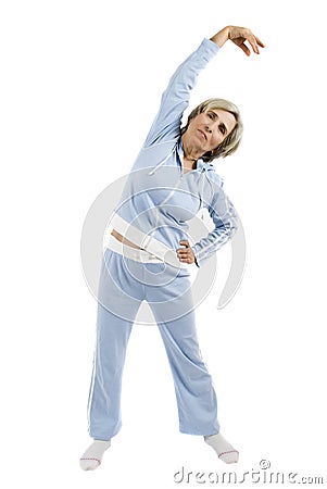 Cute mature woman doing sport Stock Photo