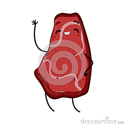 cute meat character cartoon vector illustration Vector Illustration