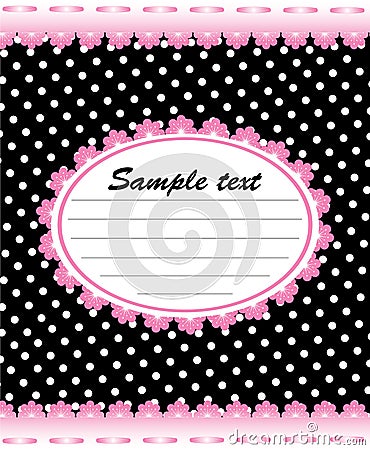 Cute memo template with pink lace Vector Illustration