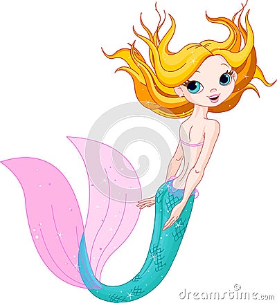 Cute Mermaid Vector Illustration