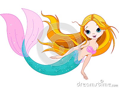 Cute Mermaid Vector Illustration