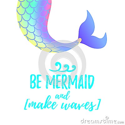 Cute mermaid tail. Mermay concept. Vector Illustration