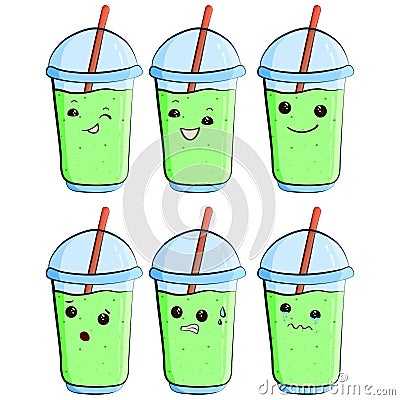 Cute milkshake vector Stock Photo